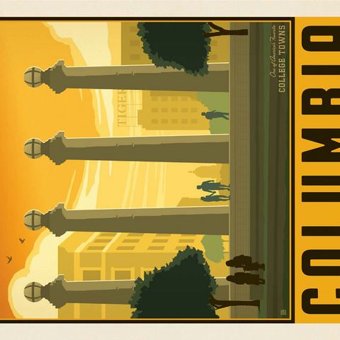 American College Towns: Columbia, MO 1000 Jigsaw Puzzle 3D Modell