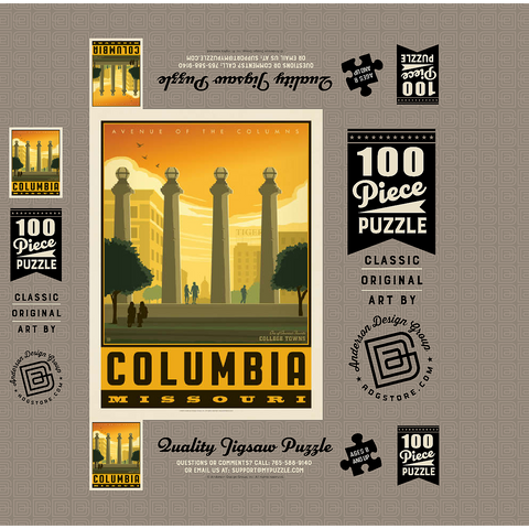 American College Towns: Columbia, MO 100 Jigsaw Puzzle box 3D Modell
