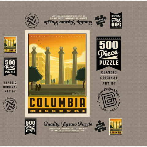 American College Towns: Columbia, MO 500 Jigsaw Puzzle box 3D Modell