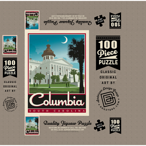 American College Towns: Columbia, SC 100 Jigsaw Puzzle box 3D Modell