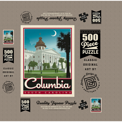 American College Towns: Columbia, SC 500 Jigsaw Puzzle box 3D Modell