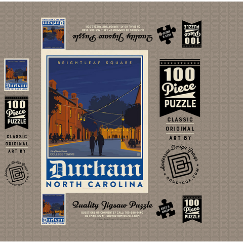 American College Towns: Durham, NC 100 Jigsaw Puzzle box 3D Modell
