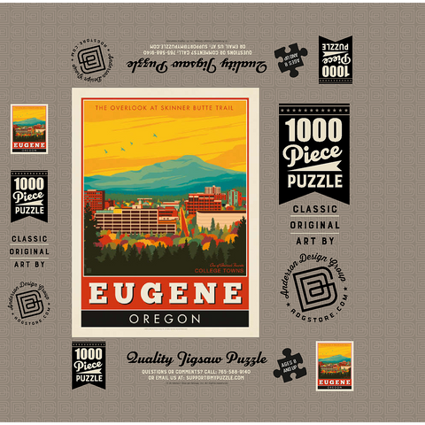 American College Towns: Eugene, Oregon 1000 Jigsaw Puzzle box 3D Modell