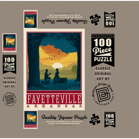 American College Towns: Fayetteville, Arkansas 100 Jigsaw Puzzle box 3D Modell