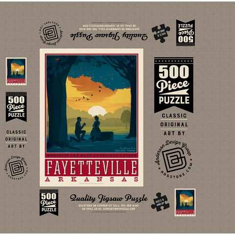 American College Towns: Fayetteville, Arkansas 500 Jigsaw Puzzle box 3D Modell