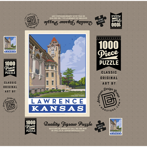 American College Towns: Lawrence, Kansas 1000 Jigsaw Puzzle box 3D Modell