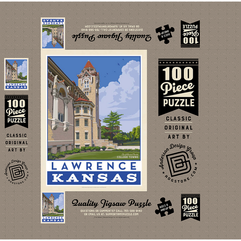 American College Towns: Lawrence, Kansas 100 Jigsaw Puzzle box 3D Modell