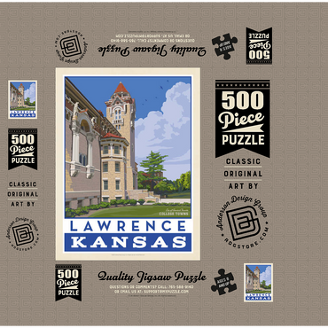 American College Towns: Lawrence, Kansas 500 Jigsaw Puzzle box 3D Modell