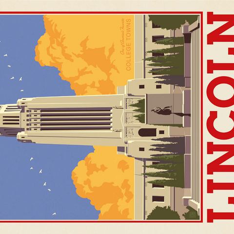 American College Towns: Lincoln, NE 1000 Jigsaw Puzzle 3D Modell