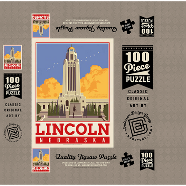 American College Towns: Lincoln, NE 100 Jigsaw Puzzle box 3D Modell