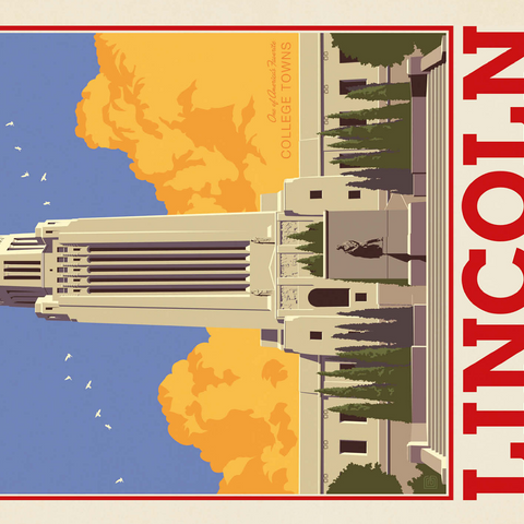 American College Towns: Lincoln, NE 500 Jigsaw Puzzle 3D Modell