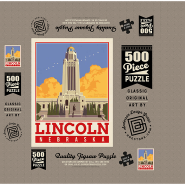 American College Towns: Lincoln, NE 500 Jigsaw Puzzle box 3D Modell