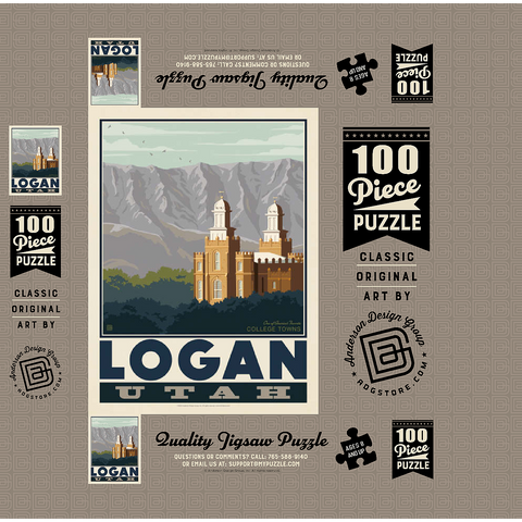 American College Towns: Logan, Utah 100 Jigsaw Puzzle box 3D Modell