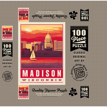American College Towns: Madison, WI 100 Jigsaw Puzzle box 3D Modell