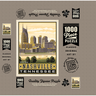 American College Towns: Nashville, TN 1000 Jigsaw Puzzle box 3D Modell