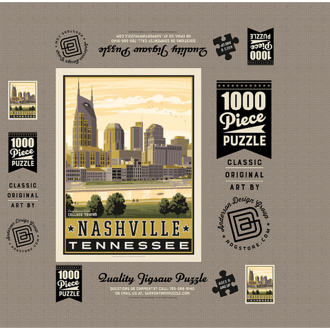 American College Towns: Nashville, TN 1000 Jigsaw Puzzle box 3D Modell