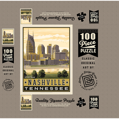 American College Towns: Nashville, TN 100 Jigsaw Puzzle box 3D Modell