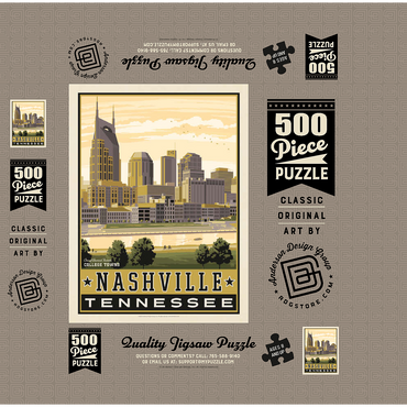 American College Towns: Nashville, TN 500 Jigsaw Puzzle box 3D Modell
