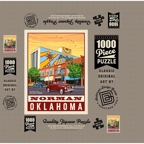 American College Towns: Norman, Oklahoma 1000 Jigsaw Puzzle box 3D Modell