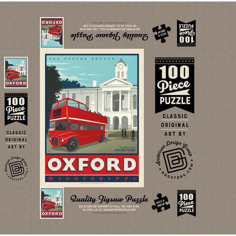 American College Towns: Oxford, Mississippi 100 Jigsaw Puzzle box 3D Modell