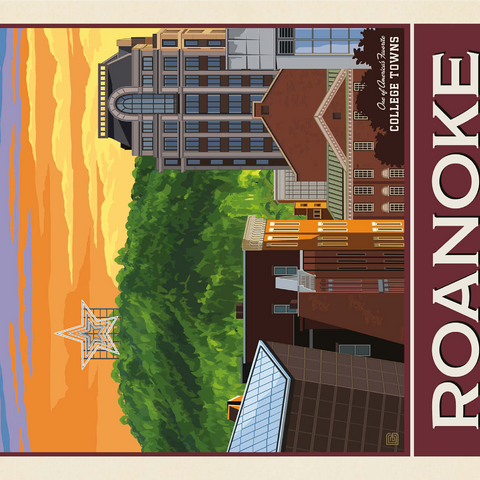 American College Towns: Roanoke, VA 1000 Jigsaw Puzzle 3D Modell