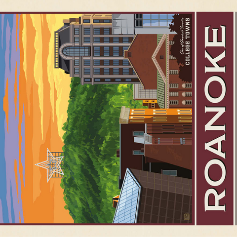 American College Towns: Roanoke, VA 100 Jigsaw Puzzle 3D Modell
