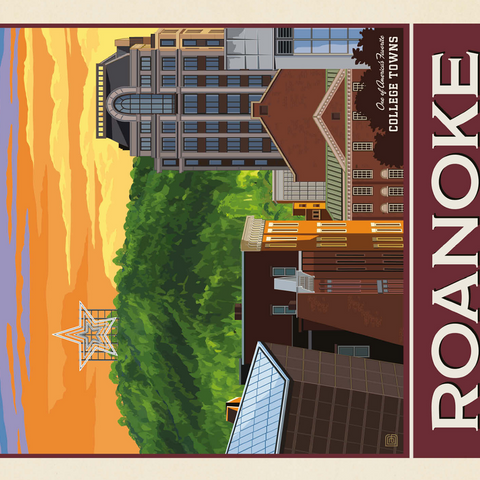 American College Towns: Roanoke, VA 500 Jigsaw Puzzle 3D Modell