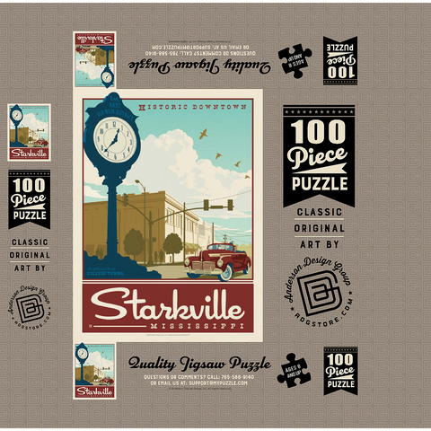 American College Towns: Starkville, MS 100 Jigsaw Puzzle box 3D Modell