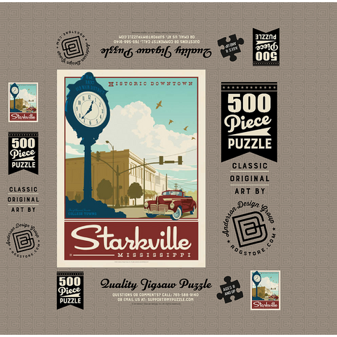 American College Towns: Starkville, MS 500 Jigsaw Puzzle box 3D Modell