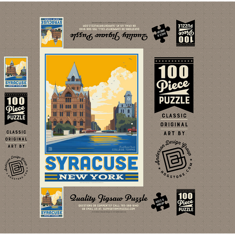 American College Towns: Syracuse, NY 100 Jigsaw Puzzle box 3D Modell