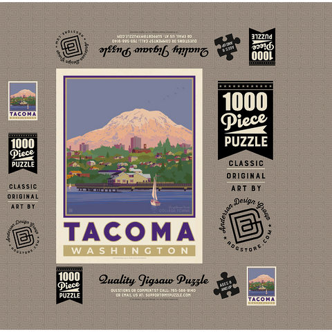 American College Towns: Tacoma, WA 1000 Jigsaw Puzzle box 3D Modell