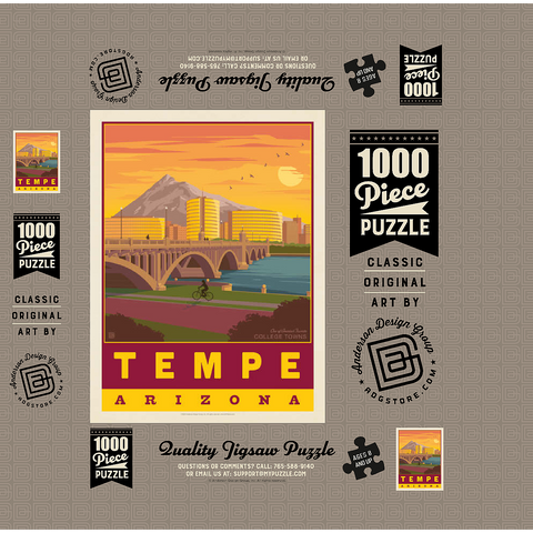 American College Towns: Tempe, AZ 1000 Jigsaw Puzzle box 3D Modell
