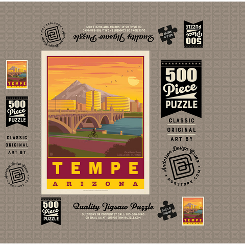 American College Towns: Tempe, AZ 500 Jigsaw Puzzle box 3D Modell