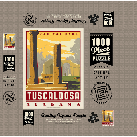 American College Towns: Tuscaloosa, AL 1000 Jigsaw Puzzle box 3D Modell