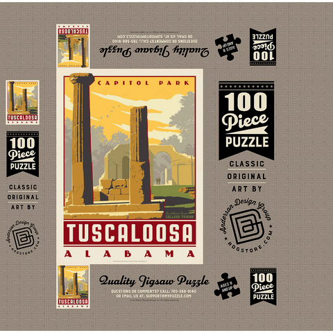 American College Towns: Tuscaloosa, AL 100 Jigsaw Puzzle box 3D Modell