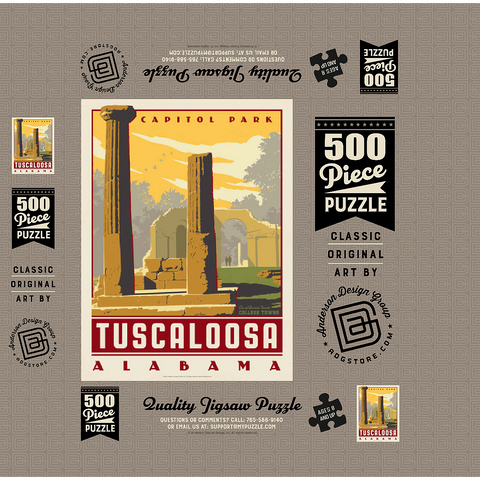 American College Towns: Tuscaloosa, AL 500 Jigsaw Puzzle box 3D Modell