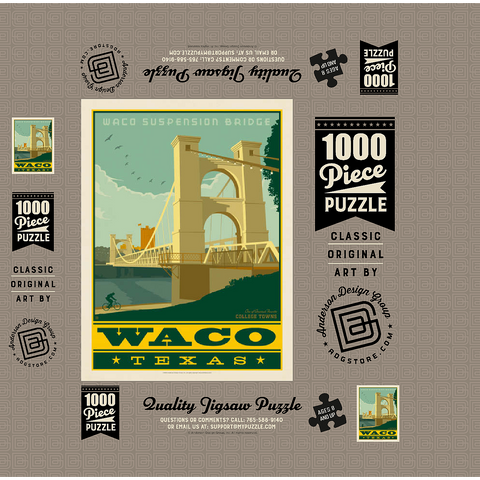 American College Towns: Waco, Texas 1000 Jigsaw Puzzle box 3D Modell