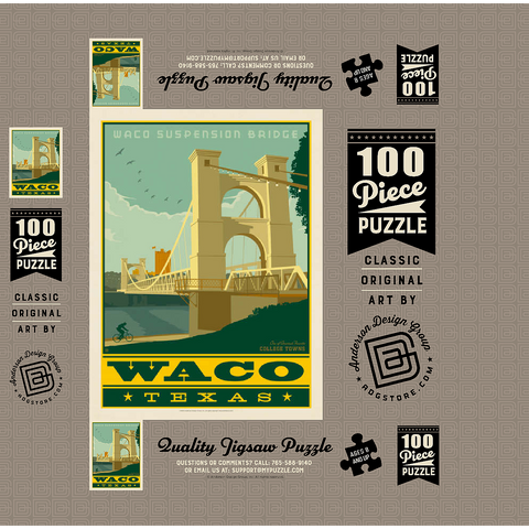 American College Towns: Waco, Texas 100 Jigsaw Puzzle box 3D Modell
