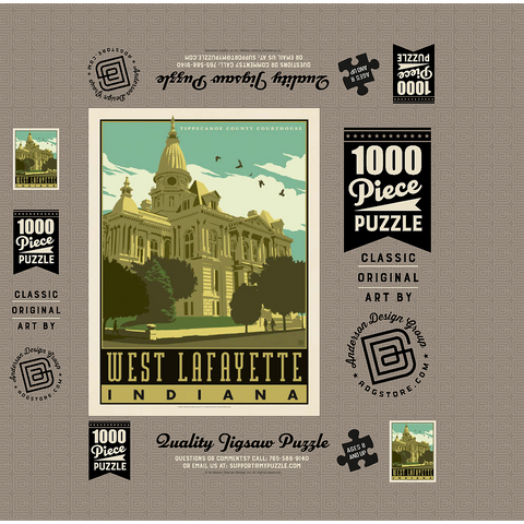 American College Towns: West Lafayette 1000 Jigsaw Puzzle box 3D Modell