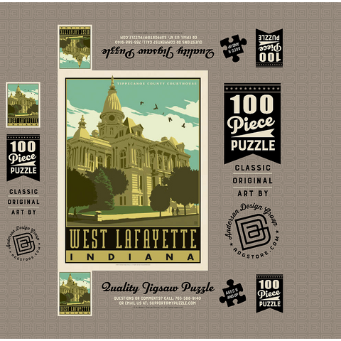 American College Towns: West Lafayette 100 Jigsaw Puzzle box 3D Modell