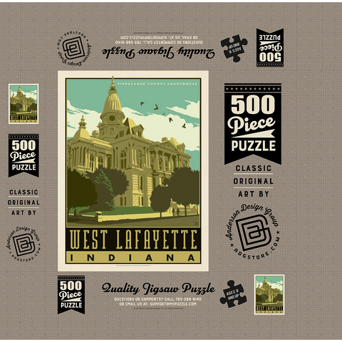 American College Towns: West Lafayette 500 Jigsaw Puzzle box 3D Modell