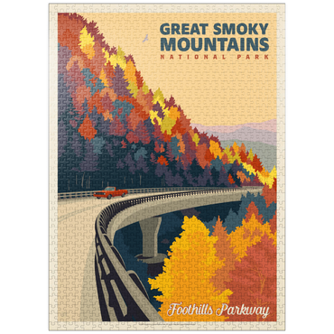 puzzleplate Great Smoky Mountains National Park: Foothills Parkway In The Fall 1000 Jigsaw Puzzle