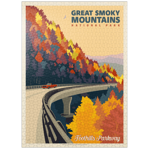 puzzleplate Great Smoky Mountains National Park: Foothills Parkway In The Fall 1000 Jigsaw Puzzle