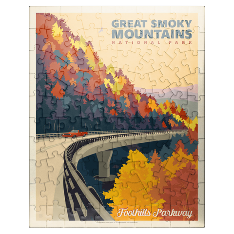puzzleplate Great Smoky Mountains National Park: Foothills Parkway In The Fall 100 Jigsaw Puzzle