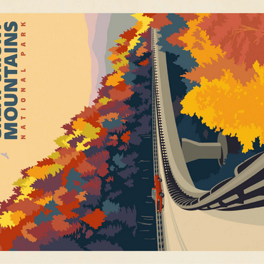 Great Smoky Mountains National Park: Foothills Parkway In The Fall 100 Jigsaw Puzzle 3D Modell