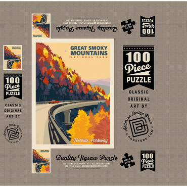 Great Smoky Mountains National Park: Foothills Parkway In The Fall 100 Jigsaw Puzzle box 3D Modell