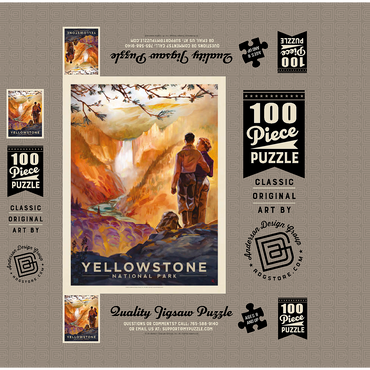 Yellowstone National Park: Yellowstone Falls 100 Jigsaw Puzzle box 3D Modell