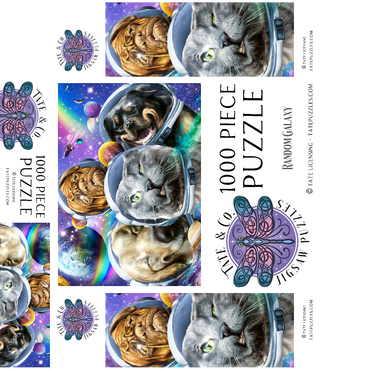 Astronaut Pet Selfie, Space Cat - Random Galaxy 1000 Jigsaw Puzzle box 3D Modell