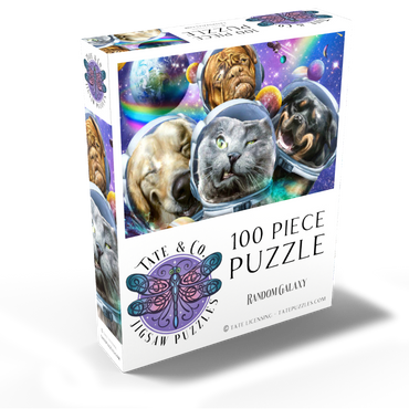 Astronaut Pet Selfie, Space Cat - Random Galaxy 100 Jigsaw Puzzle box view2
