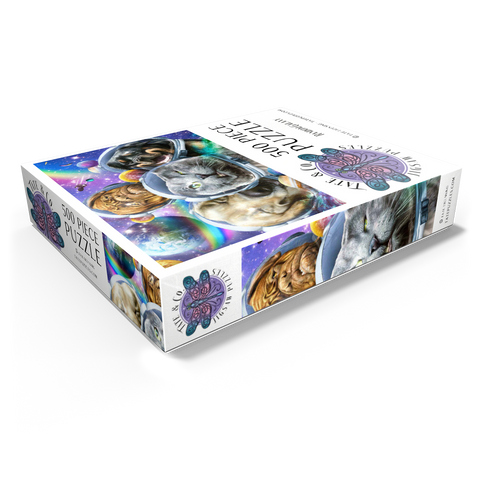 Astronaut Pet Selfie, Space Cat - Random Galaxy 500 Jigsaw Puzzle box view1